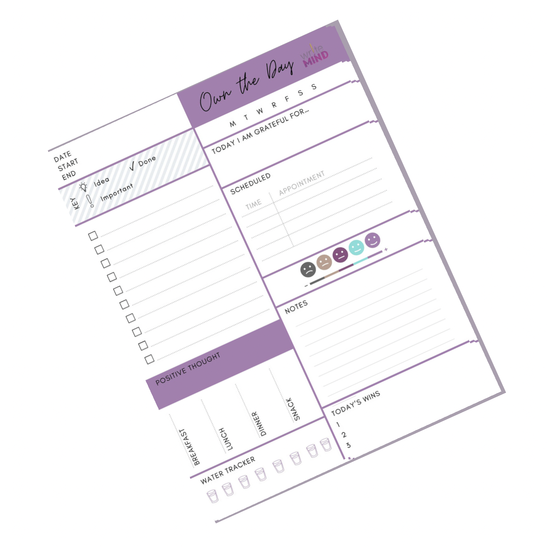 Own the Day GLOSSY Daily Planner Focus Sheets