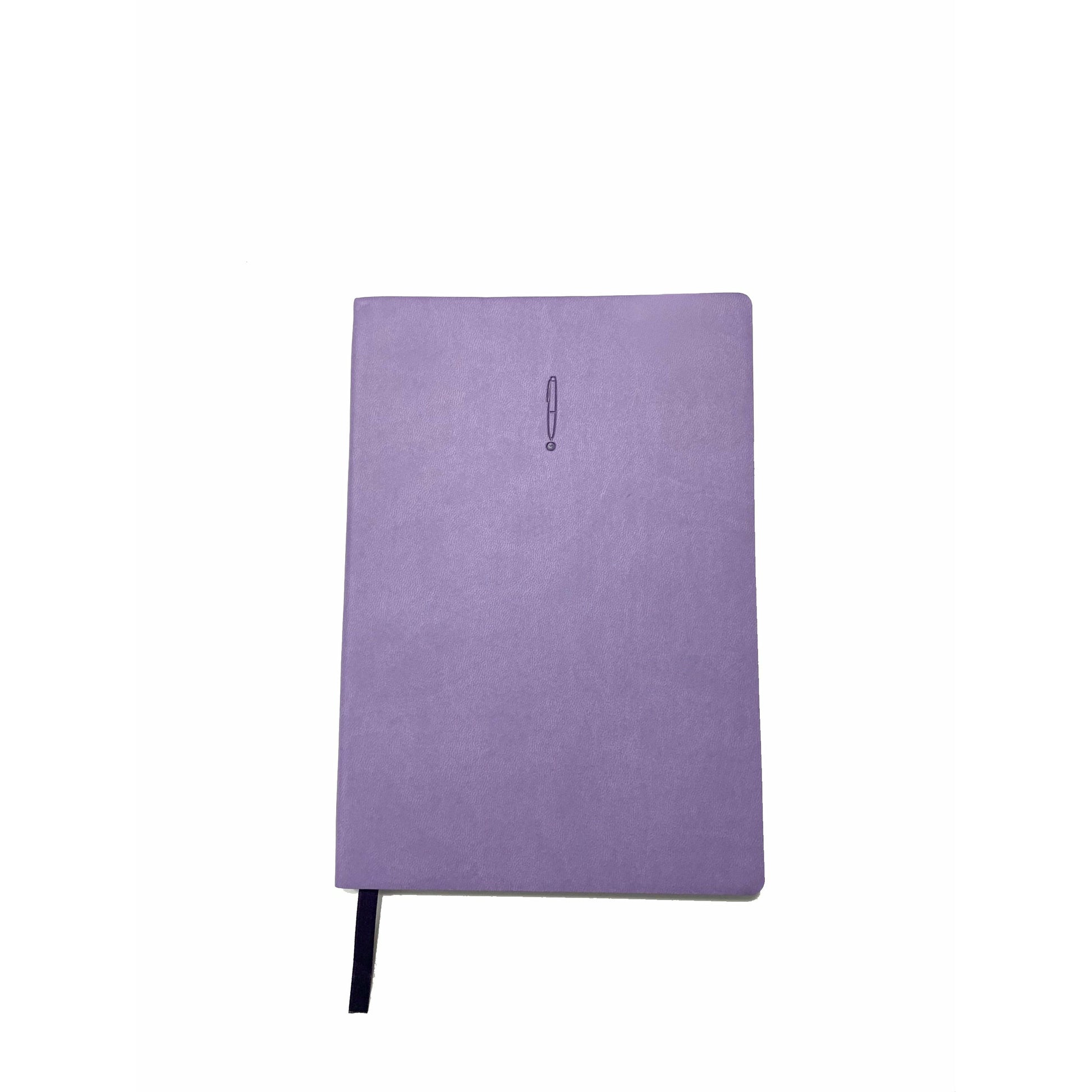purple pu leather journal with purple satin ribbon